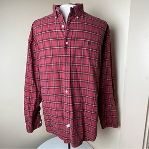 Ralph Lauren Cotton Plaid Shirt Red XXL
